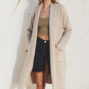 Dress Forum Cream Open-Front Long Cardigan